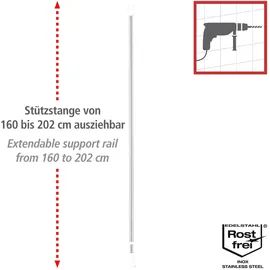 Wenko Garderobenset Teleskop 3-teilig Silber
