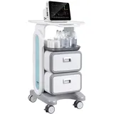 Vevor Laborwagen mit 3 Ebenen, Laborwagen mit 2 Schubladen und 1 oberen Ablage, mobiler Medizinischer Wagen aus Abs-material, Laborrollwagen mit 4 leisen Rädern für Labor, Klinik, Krankenhaus, Salon, weiß