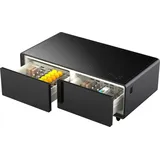 Caso Getränkekühlschrank 792, 46 cm hoch, 130,5 cm breit, Loungetisch mit Kühlfächern, Soundbar und Lademöglichkeiten schwarz