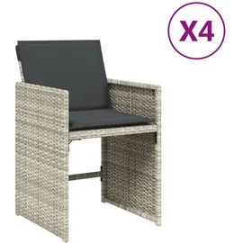 vidaXL Gartenstuhl 55 x 68 x 28 cm hellgrau 4 St.
