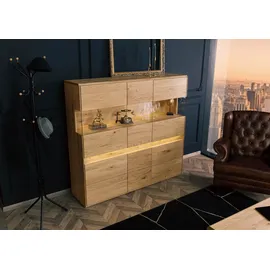 MASSIVMOEBEL24.DE Highboard 163 x 43,5 x 152 cm Beige