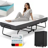 Gästebett Klappbett 90x200 Faltbett Klappbar Matratze Rollbett Besucherbett Bett