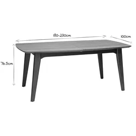 miliboo Design-Esstisch ausziehbar Nussbaum L180-230 FIFTIES