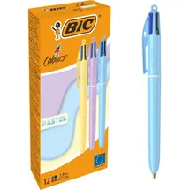 BIC 12er-Pack 4-Farb-Kugelschreiber »4 Colours Pastel« gelb