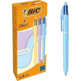 BIC 12er-Pack 4-Farb-Kugelschreiber »4 Colours Pastel« gelb