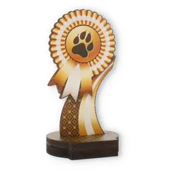 Pokal Pfotenabdruck aus Holz 25,0cm
