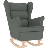 Schaukelsessel Dunkelgrau 74x90x102 cm Stoff - Grau/Dunkelgrau
