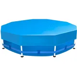 Sekey Poolabdeckung Rund 305 cm – Passend für Runde Stahlrahmenbecken Verstellbare Schnallen & Klettverschlüssen Wind- & Staubdicht Reißfestes Hochdichtes Abdeckplane | Blau