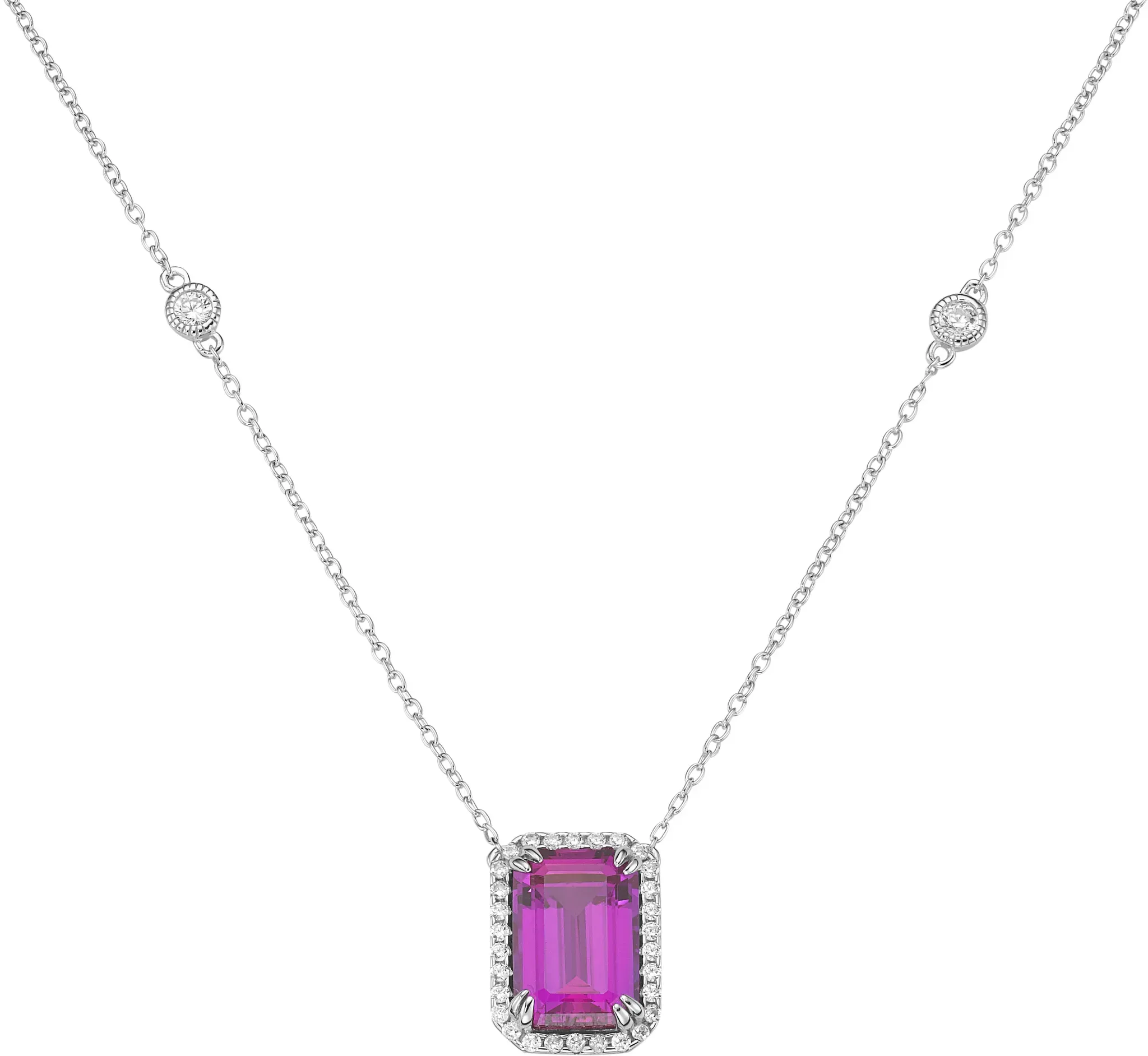 GIORGIO MARTELLO MILANO Collier »Collier mit Zirkonia, Silber 925« GIORGIO MARTELLO MILANO Pink