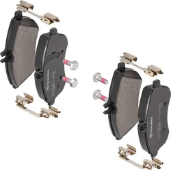 BREMBO Bremsbelagsatz, Scheibenbremse BREMSBELÄGE, RICHTUNGSGEBUNDEN vorne rechts links mit Zubehör für MERCEDES-BENZ 0004201005 A0074209220 A00042010
