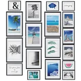 bomoe Paradise Bilderrahmen Kunststoff schwarz 18tlg