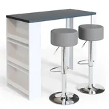 Vicco Bartisch-Set 117 x 57 cm Weiß/Grau