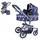 Knorrtoys 90943 - Kombi-Puppenwagen Boonk Star Blue Pink, mit Zubehör, umbaubar, Schieberhöhe: 45-82cm