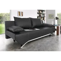 Schlafsofa JOCKENHÖFER GRUPPE "Nancy" Sofas Gr. B/H/T: 190cm x 81cm x 81cm, Kunstleder SOFTLUX, schwarz inklusive Bettfunktion und Bettkasten, lose Rückenkissen