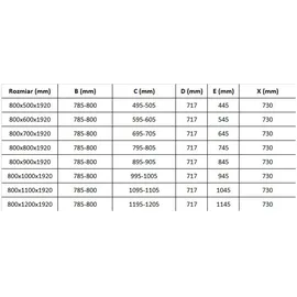 Mexen Pretoria kippbare Duschabtrennung 80 x 80 cm, Transparent, Gold - 852-080-080-50-00