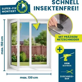 Hoberg Fliegengitter für Fenster 130 x 130 cm Schwarz