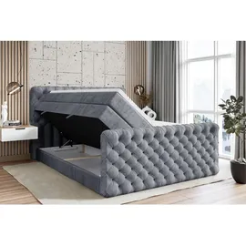 altdecor Boxspringbett Grau, Holzwerkstoff, Höhe ca. 20 cm 140x200 cm, Schlafzimmer, Betten, Boxspringbetten