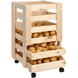 Hi Kartoffel- und Obstkiste natur Holz Fichte B/H/T: ca. 30x52,5x37 cm - Natur