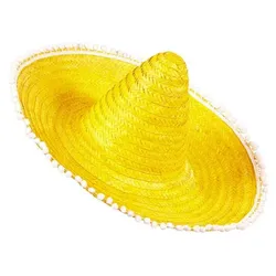 Exotischer Sombrero mit Bommeln Gelb 50 cm - OS