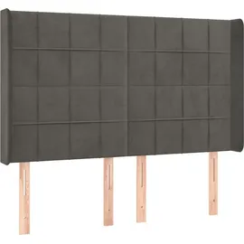 vidaXL Boxspringbett mit Matratze & LED Dunkelgrau 140x200 cm Samt