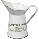 Ambiente Haus Kanne AMBIENTE HAUS "Krug aus Emaille klein in antikweiß", weiß, B:11cm H:12cm, Emaille, Kannen, Karaffe, für In- u. Outdoor, Krug mit schwarzem französischem Aufdruck