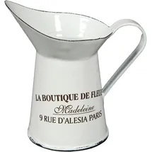 Ambiente Haus Kanne AMBIENTE HAUS "Krug aus Emaille klein in antikweiß", weiß, B:11cm H:12cm, Emaille, Kannen, Karaffe, für In- u. Outdoor, Krug mit schwarzem französischem Aufdruck