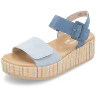 remonte Damen Riemchensandalen D1N54, Frauen Sandalen,lose Einlage,Sommerschuhe,Freizeitschuhe,offene Schuhe,Strandschuhe,Sandaletten,blau (12),38 EU - 38 EU