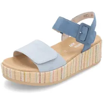 remonte Damen Riemchensandalen D1N54, Frauen Sandalen,lose Einlage,Sommerschuhe,Freizeitschuhe,offene Schuhe,Strandschuhe,Sandaletten,blau (12),38 EU - 38 EU