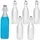 Mambocat 6er Set Vierkant-Bügelflaschen Swing 1L Frozen-Glas Essig Öl Milchglas Optik
