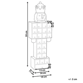 Beliani Weihnachtsdekoration FERAGEN Nussknacker Adventskalender 59 cm Bunt