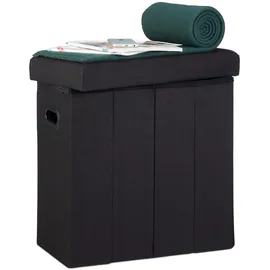 Relaxdays Sitzhocker Polyester Schwarz