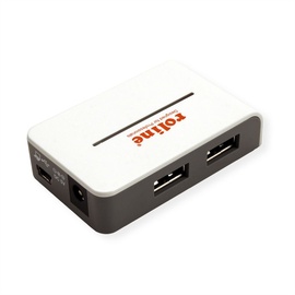 Roline USB 2.0 Hub Black and White", 4 Ports, mit Netzteil