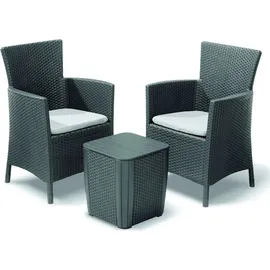 BEST Freizeitmöbel Napoli Set 3-tlg. graphit/hellgrau