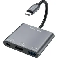 wozinsky WHCH-01 USB C Hub 100W HDMI 4K grau