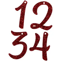 Adventskranz Anhänger Zahlen 1-4 Rot