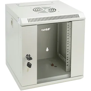 HMF 10 Zoll, 6 HE, Netzwerkschrank, 6HE 9HE 12HE Wandgehäuse 10 31,2 x 30 x 35 cm, Voll Montiert, lichtgrau