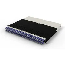 PATCHBOX patchbox.one Kabeleinzugssystem 8RU/UTP 0,8 m, mit 24 Kassetten, Patchkabel Cat. 6a, U/UTP, PoE++, Kabel grau