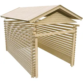 Karibu Garage Stephan 3,38 x 4,89 m beige inkl. Seitenwand