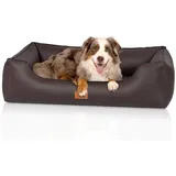 Knuffelwuff orthopädisches Hundebett aus Kunstleder Lovelock - XXL 120X85cm - rot
