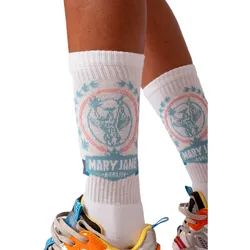 MARY JANE BERLIN Tennis-Socken Baumwoll-Socken mit Logo-Print  2406-4-SO-02 Weiß - 35-38
