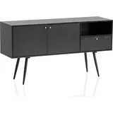 Wohnling Sideboard 140 x 75 x 40 cm Schwarz
