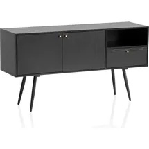 Wohnling Sideboard 140 x 75 x 40 cm Schwarz