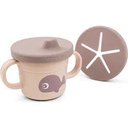 Foodie Wally Baby-Becher rosa zum Trinken und für Snacks 2in1 3 El.
