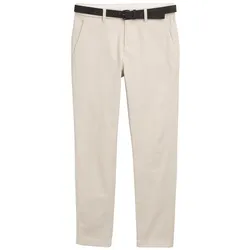 TOM TAILOR Herren TTTRAVIS Slim Chino mit Gürtel, beige, Uni, Gr. 32/36