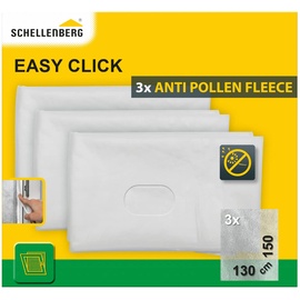 SCHELLENBERG 70473 3er-Set Pollenschutzvlies für Fliegengitter Fenster Easy Click, 130 x 150 cm, Ersatz für Pollenschutzgitter, Weiß