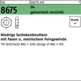 Hörger & Geßler Sechskantmutter ISO 8675 M 22 x 1,5 Stahl galvanisch verzinkt 50 Stück