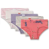 Sanetta Mädchen Hipslips, 5er Pack | Kids, Unterwäsche, Baumwollmischung Lila/Weiß/Rosa 128