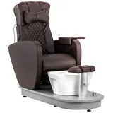 Physa Fußbad Elektrischer Fußpflegestuhl mit Wanne Massagefunktion Pediküre braun, Braun braun