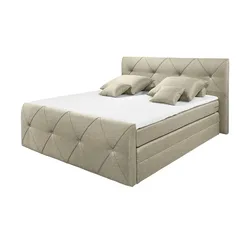 meinBett Boxspringbett  Cleo , beige , Maße (cm): B: 200 H: 114