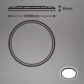 Briloner LED Panel 29,3 cm 18W schwarz
